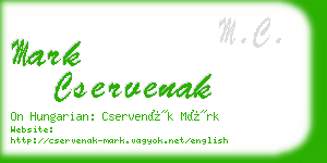 mark cservenak business card